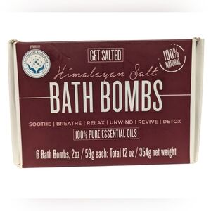 Bath Bombs Set Of 6 Get Salted Himalayan Salt 100% Natural.